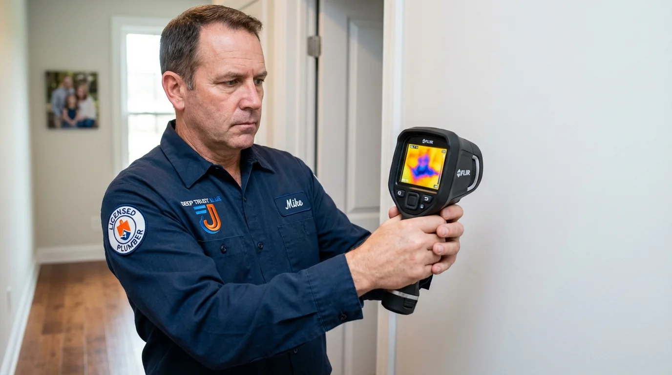 Thermal imaging leak detection by Johns Plumbing LLC in Eddington